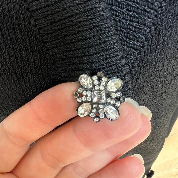 ST. JOHN EVENING Women's Cardigan Size 8 In Black - Picture 3 of 7